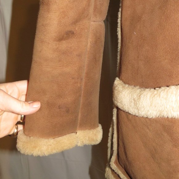 Sawyer of Napa Suede Shearling Rancher Women's Jacket 10 - Picture 5 of 13